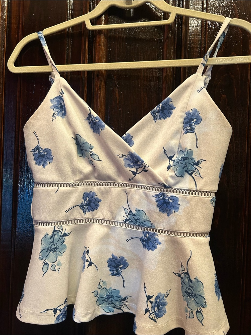 Floral Blue & White Cami Top